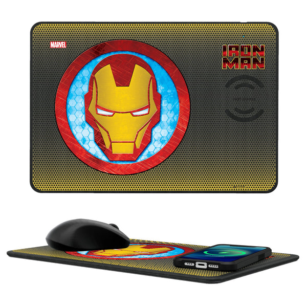 Marvel Avengers Iron Man Grid 15-Watt Wireless Charger and Mouse Pad