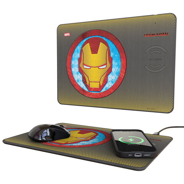 Marvel Avengers Iron Man Grid 15-Watt Wireless Charger and Mouse Pad