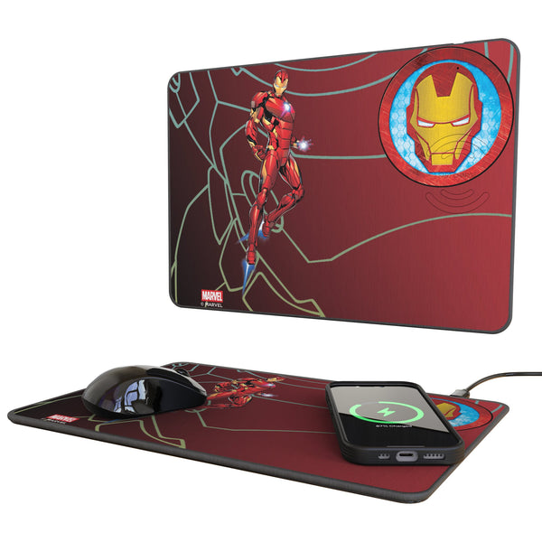 Marvel Avengers Iron Man MechLine 15-Watt Wireless Charger and Mouse Pad