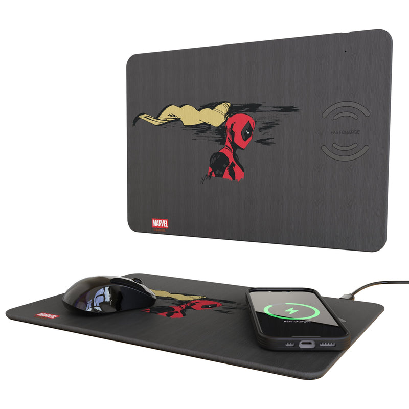 Marvel Ladypool Badge 15-Watt Wireless Charger and Mouse Pad