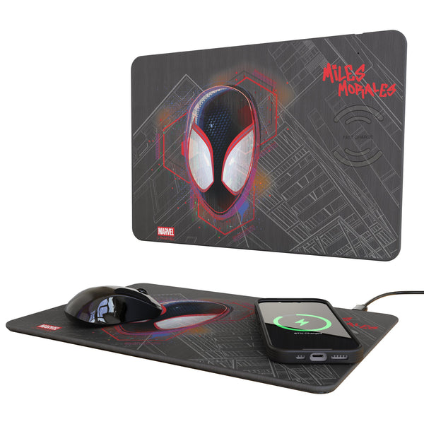 Marvel Miles Morales Badge 15-Watt Wireless Charger and Mouse Pad