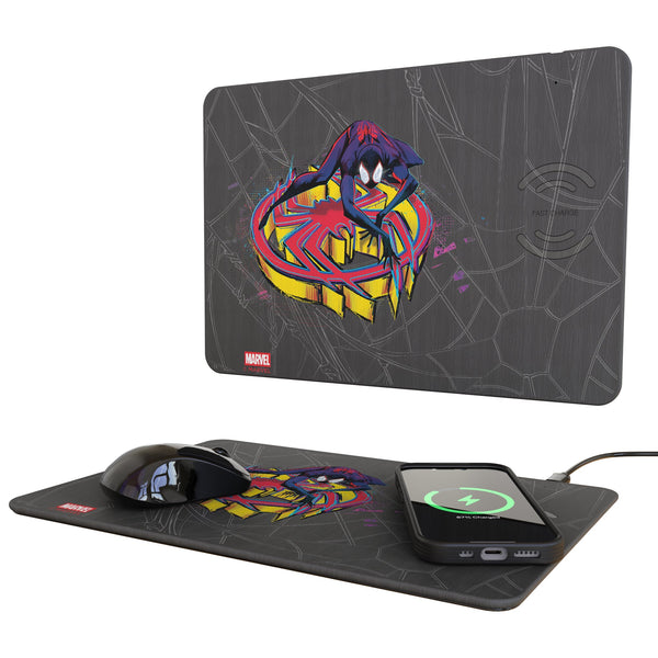Marvel Miles Morales Badge 15-Watt Wireless Charger and Mouse Pad