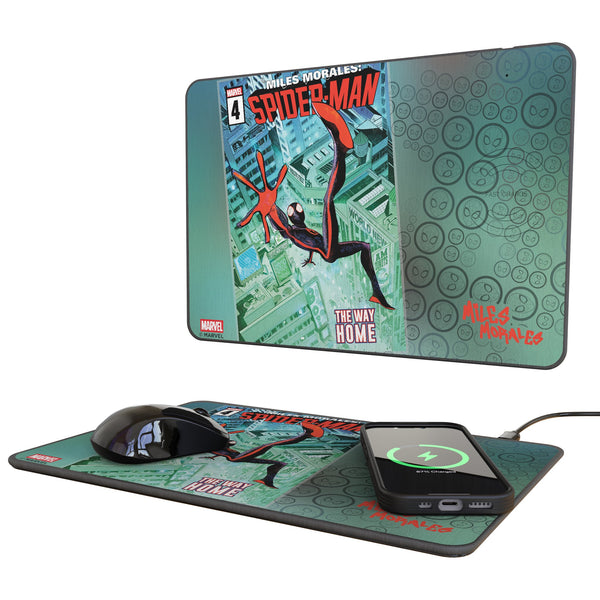 Marvel Miles Morales Classic Cover 15-Watt Wireless Charger and Mouse Pad