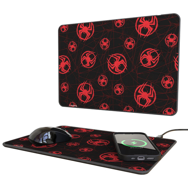 Marvel Miles Morales Pattern 15-Watt Wireless Charger and Mouse Pad