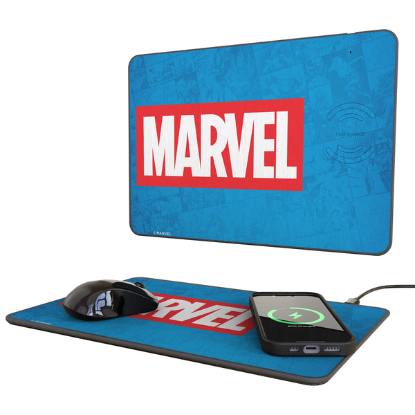 Marvel Comics Marvel Logo 15-Watt Wireless Charger and Mouse Pad