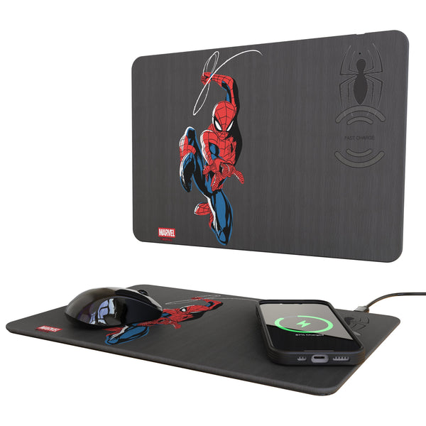 Marvel Spider-Man Badge 15-Watt Wireless Charger and Mouse Pad