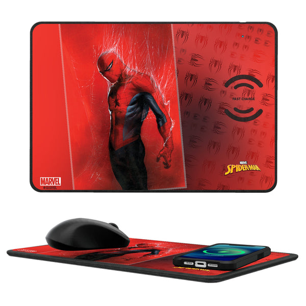 Marvel Spider-Man Cover Art 15-Watt Wireless Charger and Mouse Pad