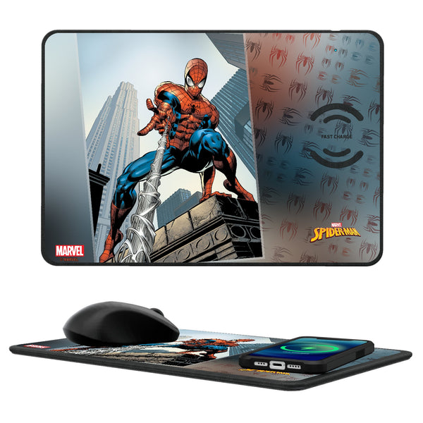 Marvel Spider-Man Cover Art 15-Watt Wireless Charger and Mouse Pad