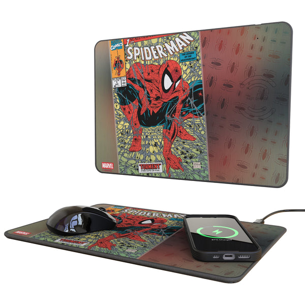Marvel Spider-Man Classic Cover 15-Watt Wireless Charger and Mouse Pad