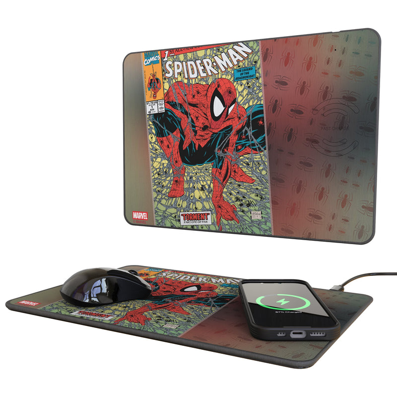 Marvel Spider-Man Classic Cover 15-Watt Wireless Charger and Mouse Pad