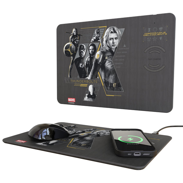 Marvel Thunderbolts Badge 15-Watt Wireless Charger and Mouse Pad
