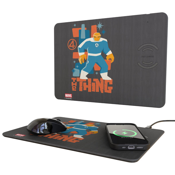 Marvel The Thing Badge 15-Watt Wireless Charger and Mouse Pad