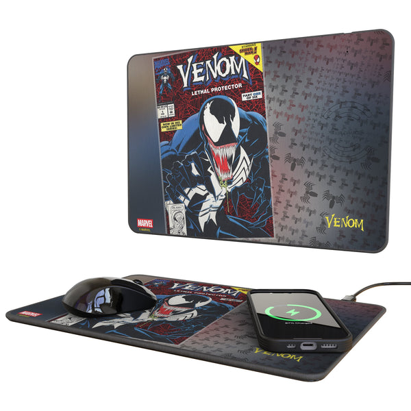 Marvel Venom Classic Cover 15-Watt Wireless Charger and Mouse Pad