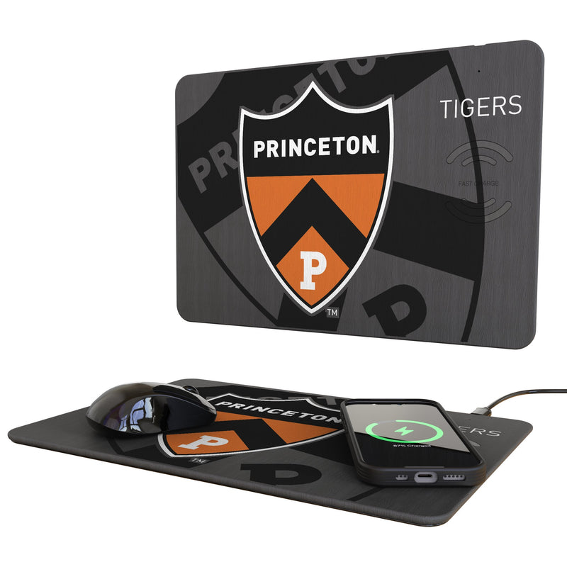 Princeton Tigers Monocolor Tilt 15-Watt Wireless Charger and Mouse Pad