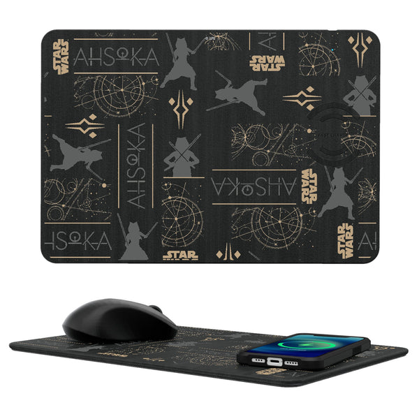 Star Wars Ahsoka Pattern 15-Watt Wireless Charger and Mouse Pad