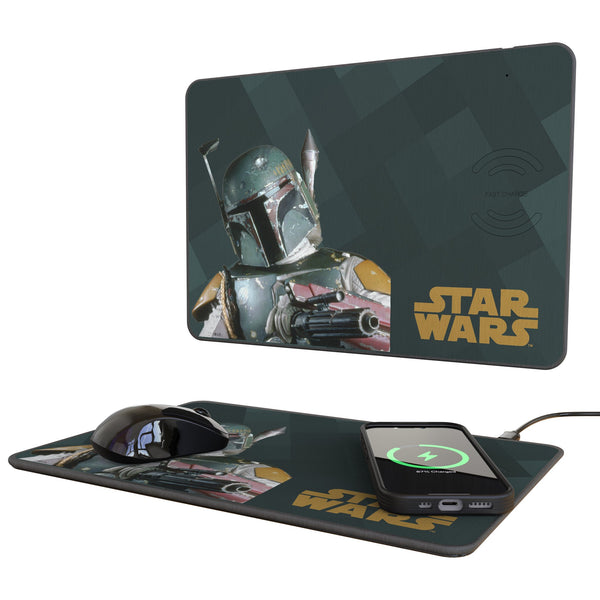 Star Wars Boba Fett Color Block 15-Watt Wireless Charger and Mouse Pad
