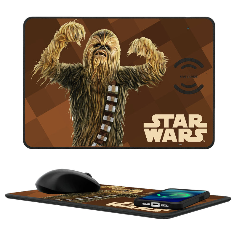 Star Wars Chewbacca Color Block 15-Watt Wireless Charger and Mouse Pad