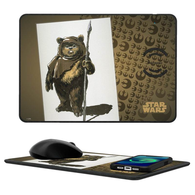 Star Wars Ewok Portrait 15-Watt Wireless Charger and Mouse Pad