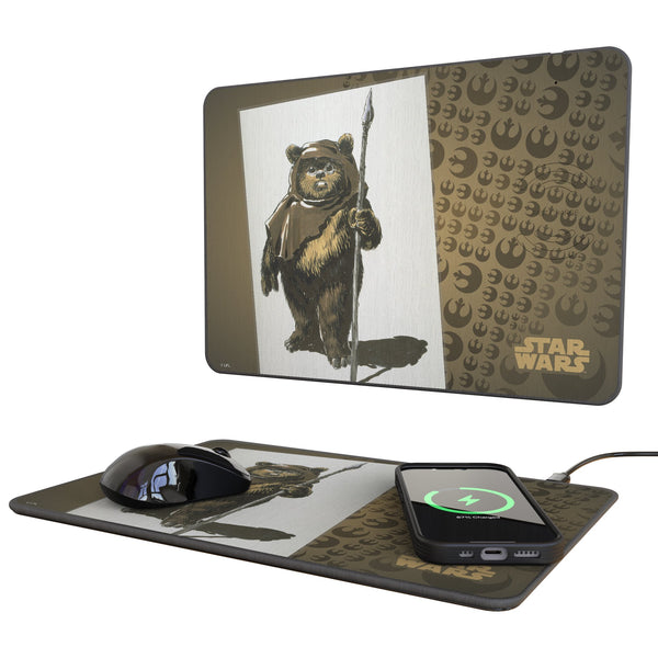 Star Wars Ewok Portrait 15-Watt Wireless Charger and Mouse Pad