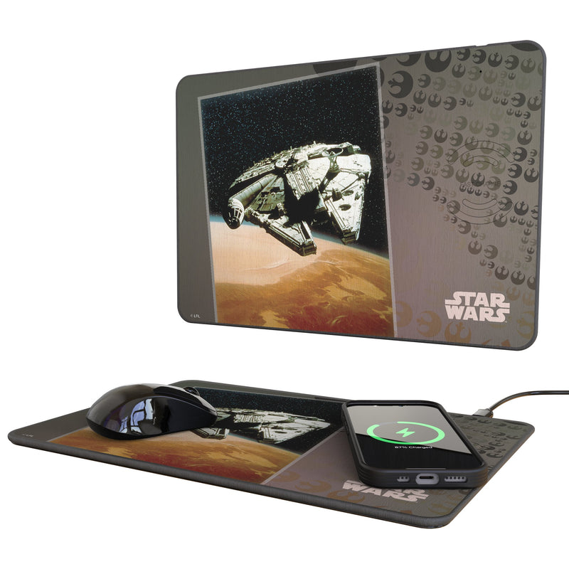 Star Wars Millennium Falcon Portrait 15-Watt Wireless Charger and Mouse Pad