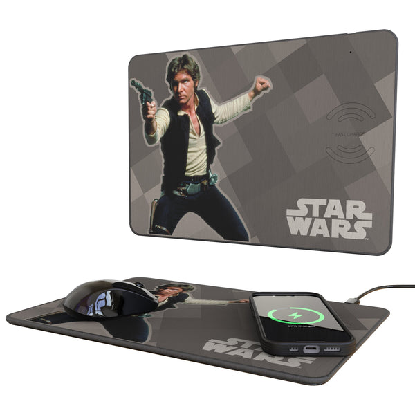 Star Wars Han Solo Color Block 15-Watt Wireless Charger and Mouse Pad