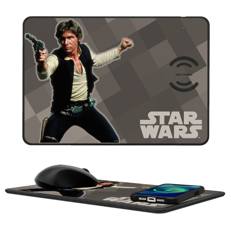 Star Wars Han Solo Color Block 15-Watt Wireless Charger and Mouse Pad