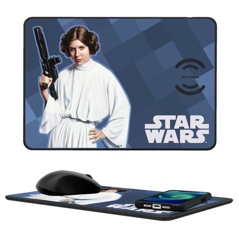 Star Wars Princess Leia Organa Color Block 15-Watt Wireless Charger and Mouse Pad