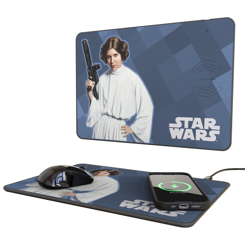 Star Wars Princess Leia Organa Color Block 15-Watt Wireless Charger and Mouse Pad