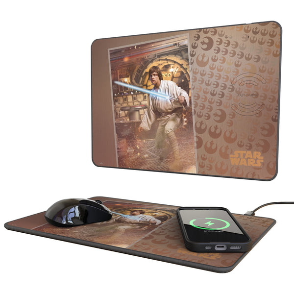 Star Wars Luke Skywalker Portrait 15-Watt Wireless Charger and Mouse Pad