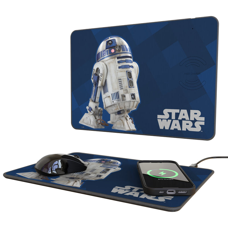 Star Wars R2-D2 Color Block 15-Watt Wireless Charger and Mouse Pad