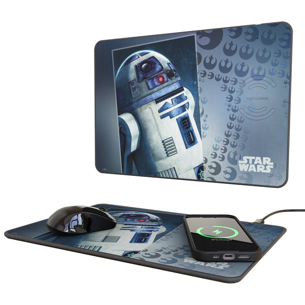 Star Wars R2-D2 Portrait 15-Watt Wireless Charger and Mouse Pad