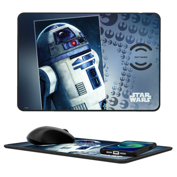 Star Wars R2-D2 Portrait 15-Watt Wireless Charger and Mouse Pad