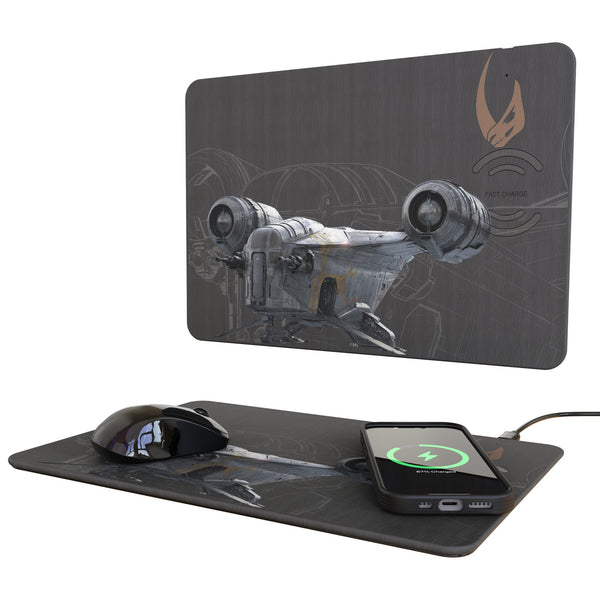 Star Wars Razor Crest FactionTech 15-Watt Wireless Charger and Mouse Pad