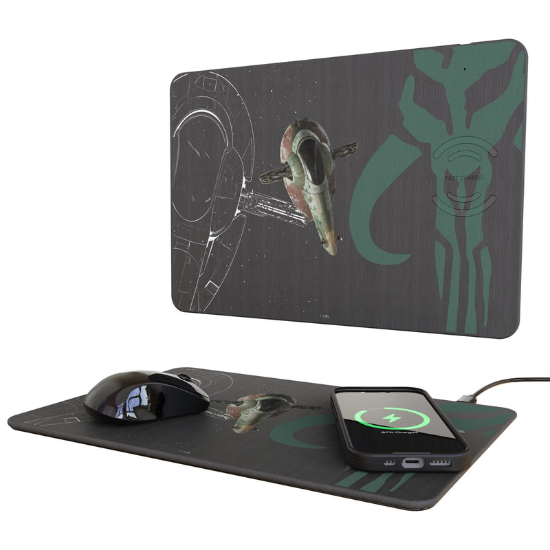 Star Wars Slave I FactionTech 15-Watt Wireless Charger and Mouse Pad