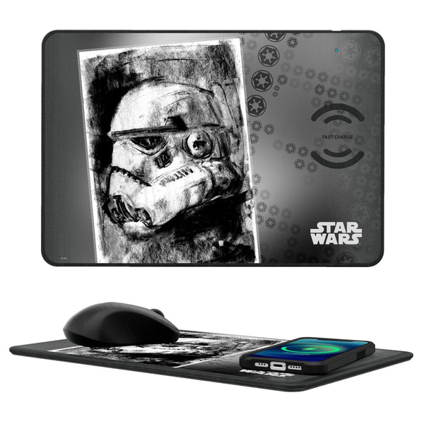 Star Wars Stormtrooper Portrait 15-Watt Wireless Charger and Mouse Pad