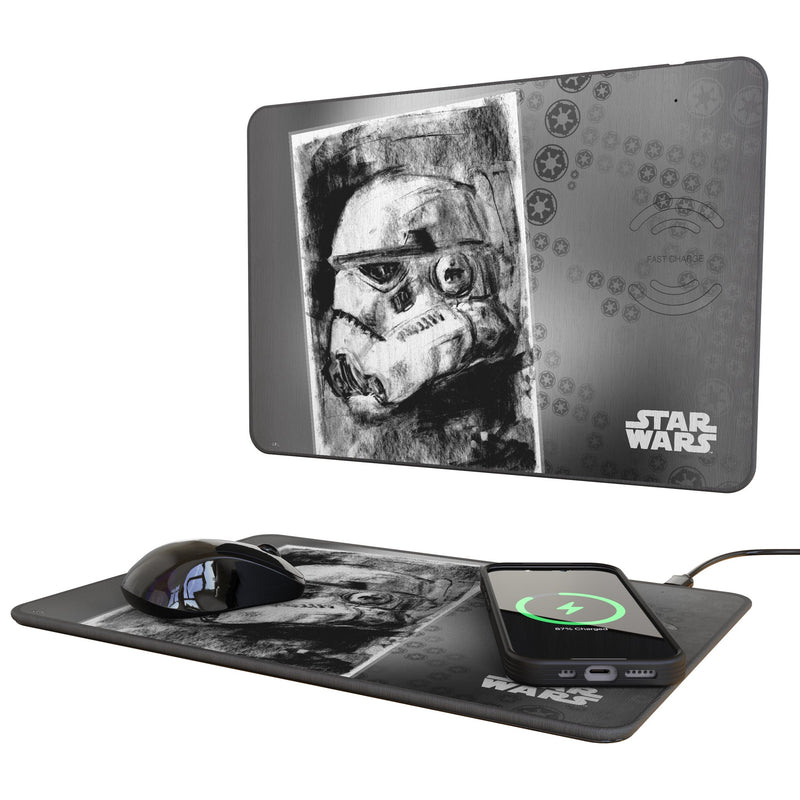 Star Wars Stormtrooper Portrait 15-Watt Wireless Charger and Mouse Pad
