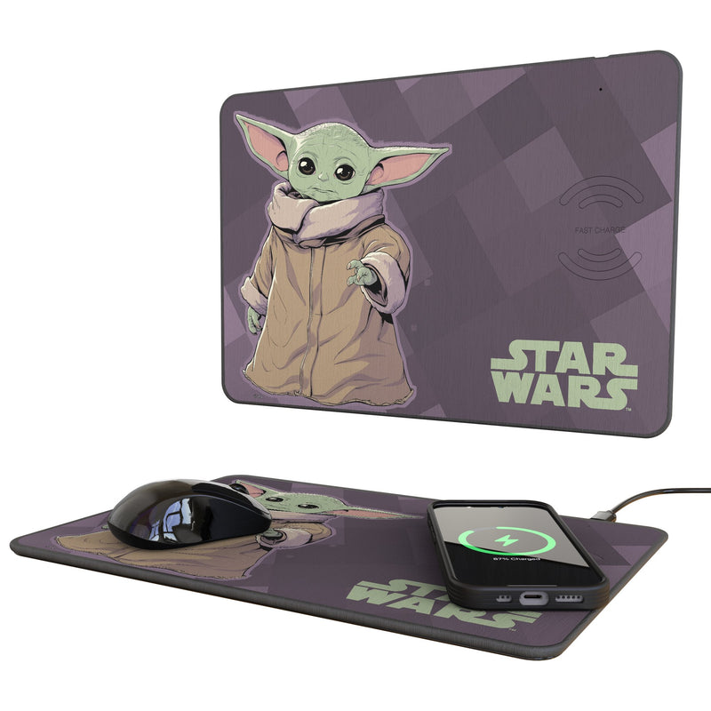 Star Wars: The Mandalorian Grogu Color Block 15-Watt Wireless Charger and Mouse Pad