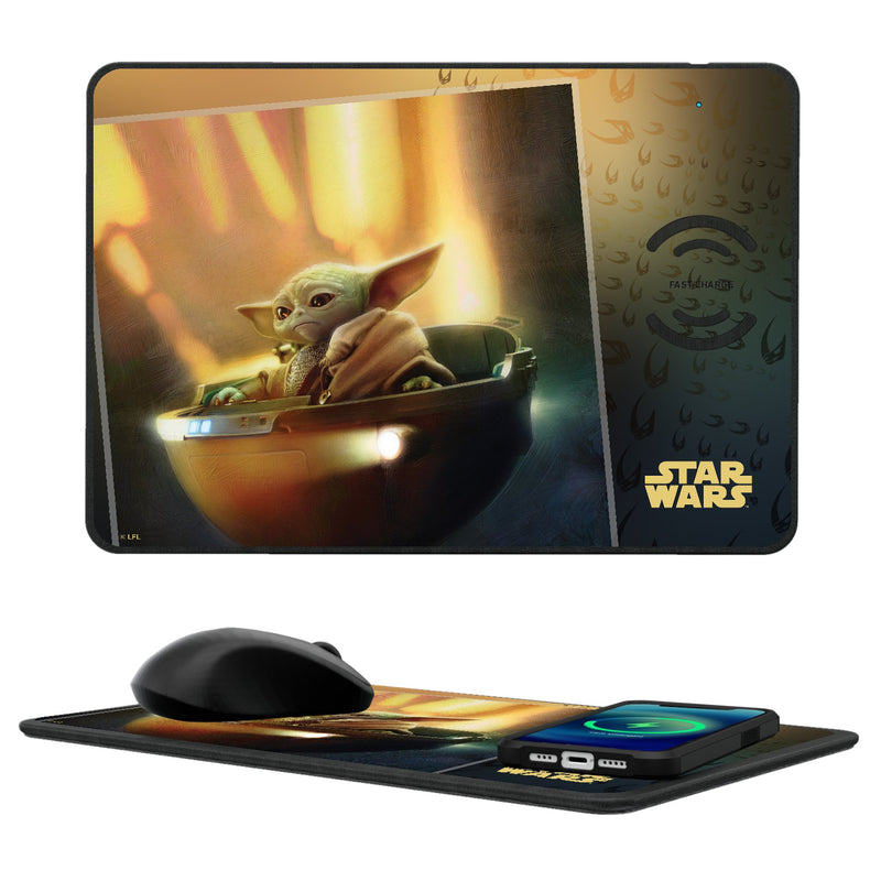 Star Wars: The Mandalorian Grogu Portrait 15-Watt Wireless Charger and Mouse Pad