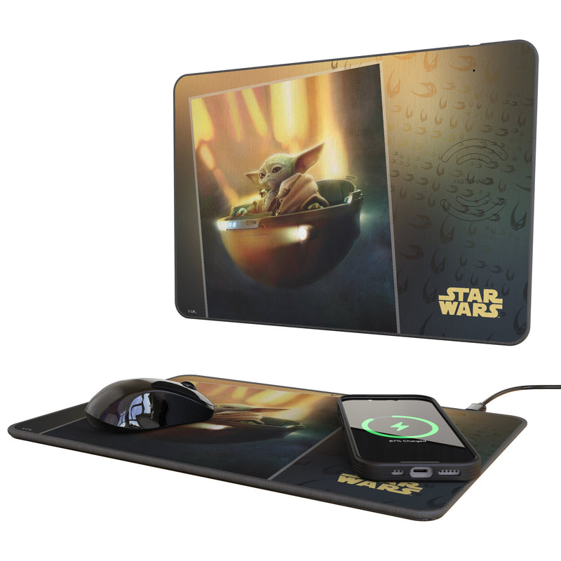 Star Wars: The Mandalorian Grogu Portrait 15-Watt Wireless Charger and Mouse Pad