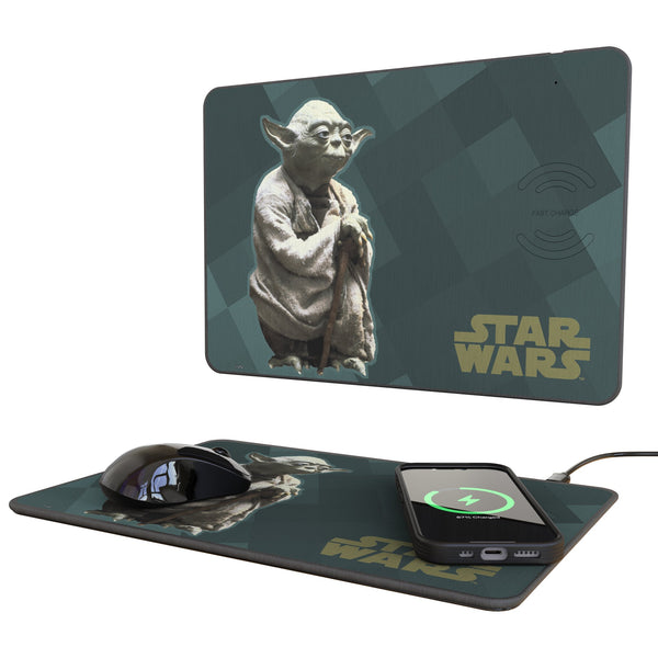 Star Wars Yoda Color Block 15-Watt Wireless Charger and Mouse Pad