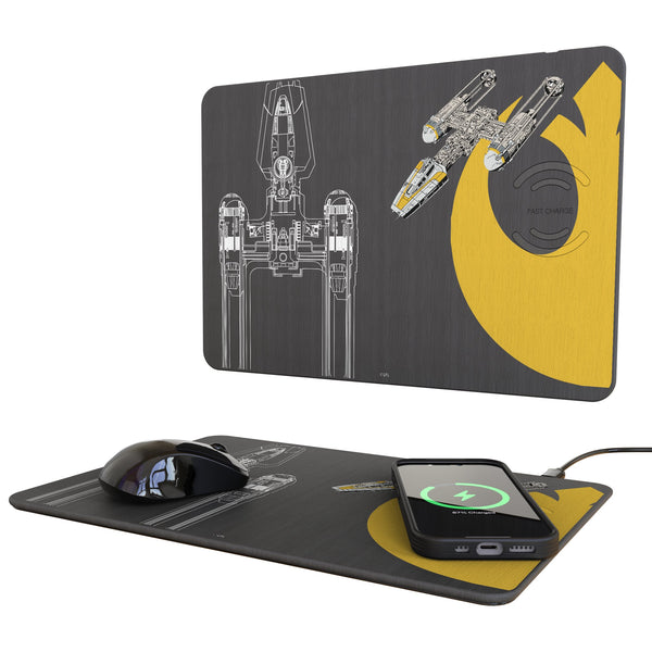 Star Wars Y-Wing FactionTech 15-Watt Wireless Charger and Mouse Pad