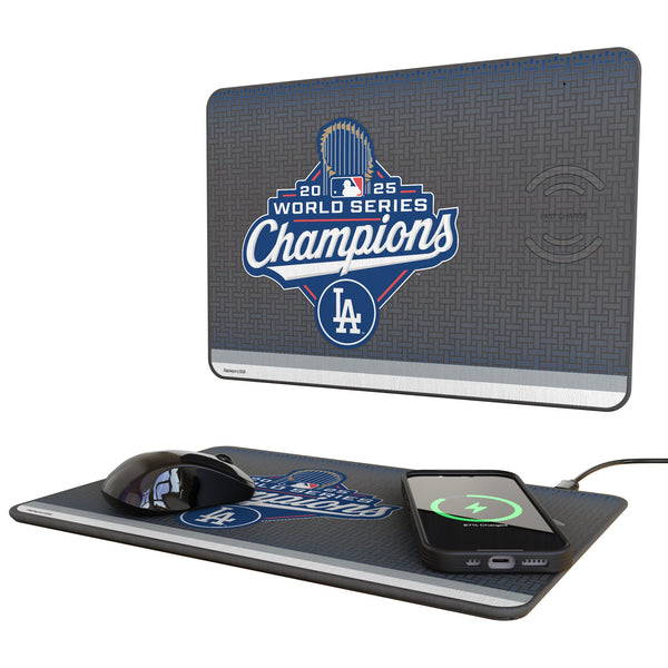 LA Dodgers 2025 MLB World Series 15-Watt Wireless Charger and Mouse Pad