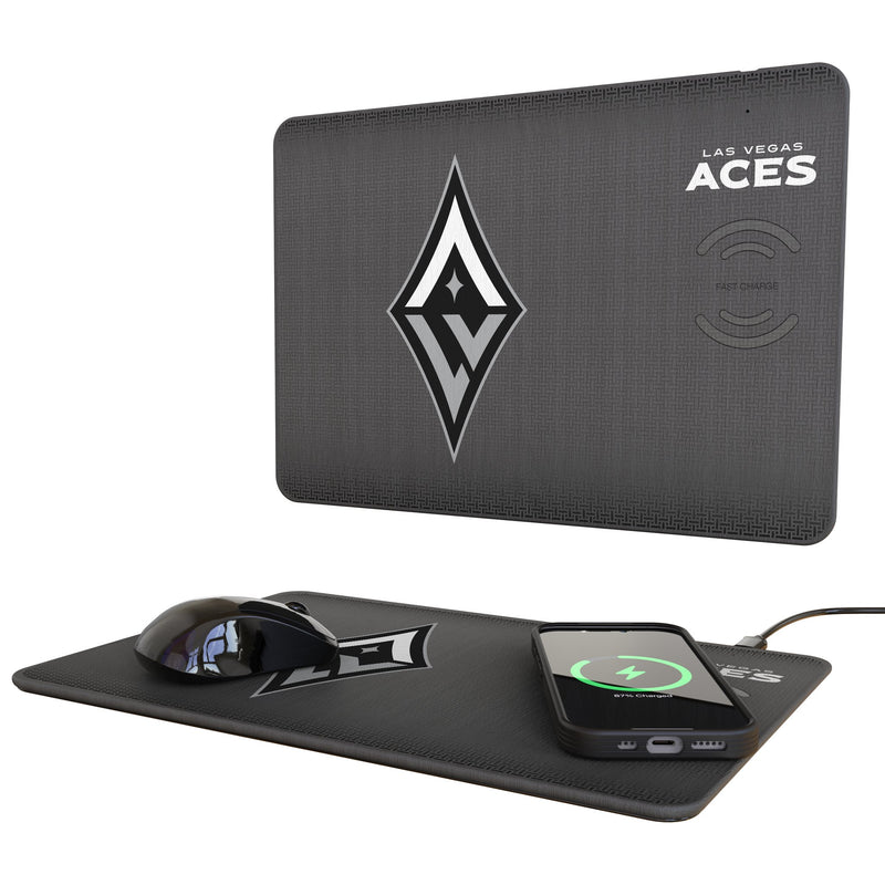 Las Vegas Aces Linen 15-Watt Wireless Charger and Mouse Pad
