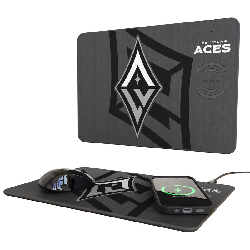 Las Vegas Aces Monocolor Tilt 15-Watt Wireless Charger and Mouse Pad