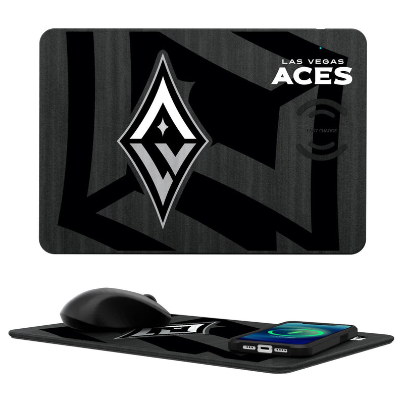 Las Vegas Aces Monocolor Tilt 15-Watt Wireless Charger and Mouse Pad