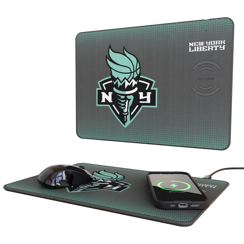 New York Liberty Linen 15-Watt Wireless Charger and Mouse Pad