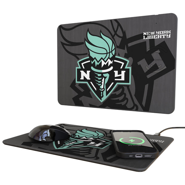 New York Liberty Monocolor Tilt 15-Watt Wireless Charger and Mouse Pad