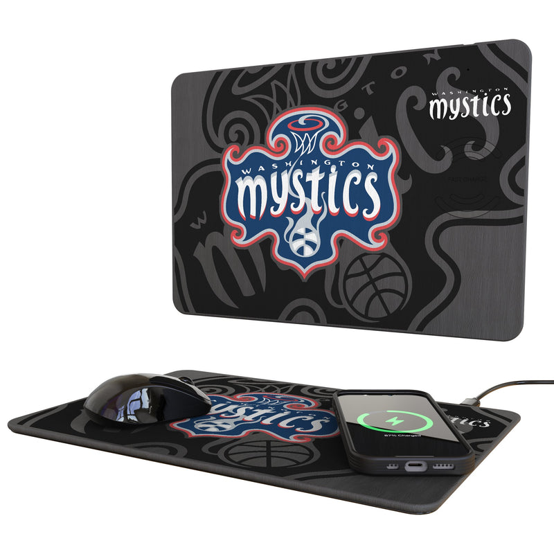 Washington Mystics Monocolor Tilt 15-Watt Wireless Charger and Mouse Pad