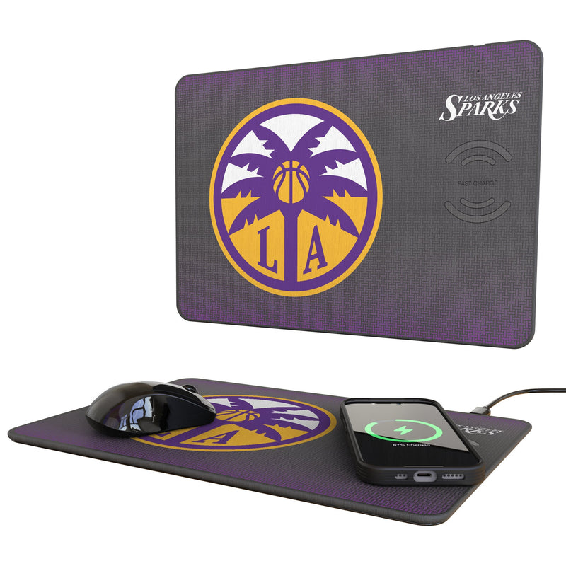 Los Angeles Sparks Linen 15-Watt Wireless Charger and Mouse Pad