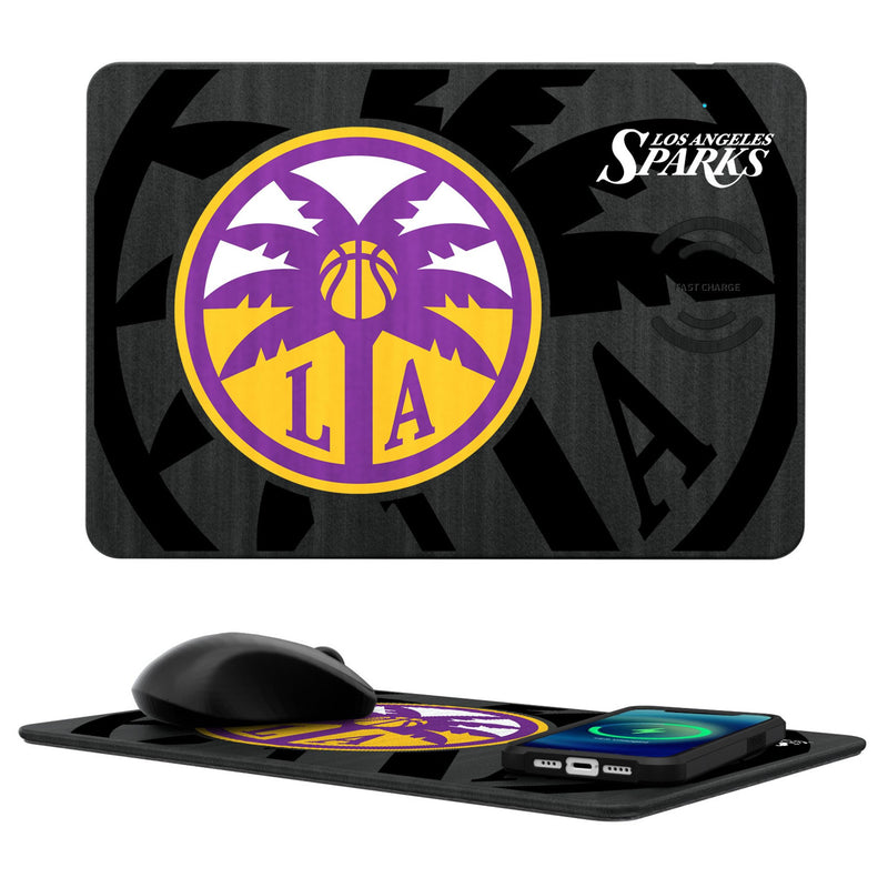 Los Angeles Sparks Monocolor Tilt 15-Watt Wireless Charger and Mouse Pad